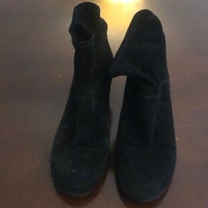 Suede kitten heel booties